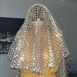 Elegant Gold Sequin headband veil